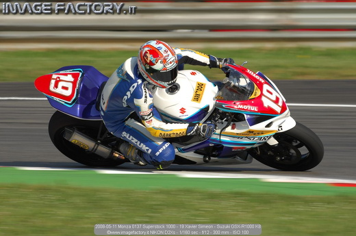 2008-05-11 Monza 0137 Superstock 1000 - 19 Xavier Simeon - Suzuki GSX-R1000 K8